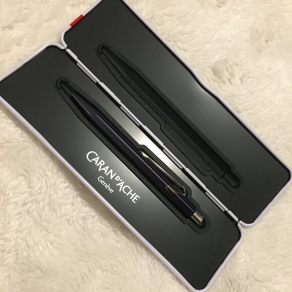 NWT Caran D'Ache Limited Edition Swiss-made Purple Pen, Black Ink, White… - Picture 11 of 13